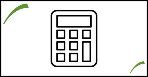 Affiche avec pictogramme avec une calculatrice