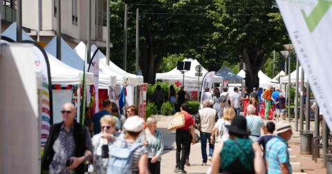 Des passants se promènent lors du Forum des Associations