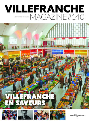 Couverture de Villefranche magasine qui représente le marché couvert de Villefranche vu d'en haut
