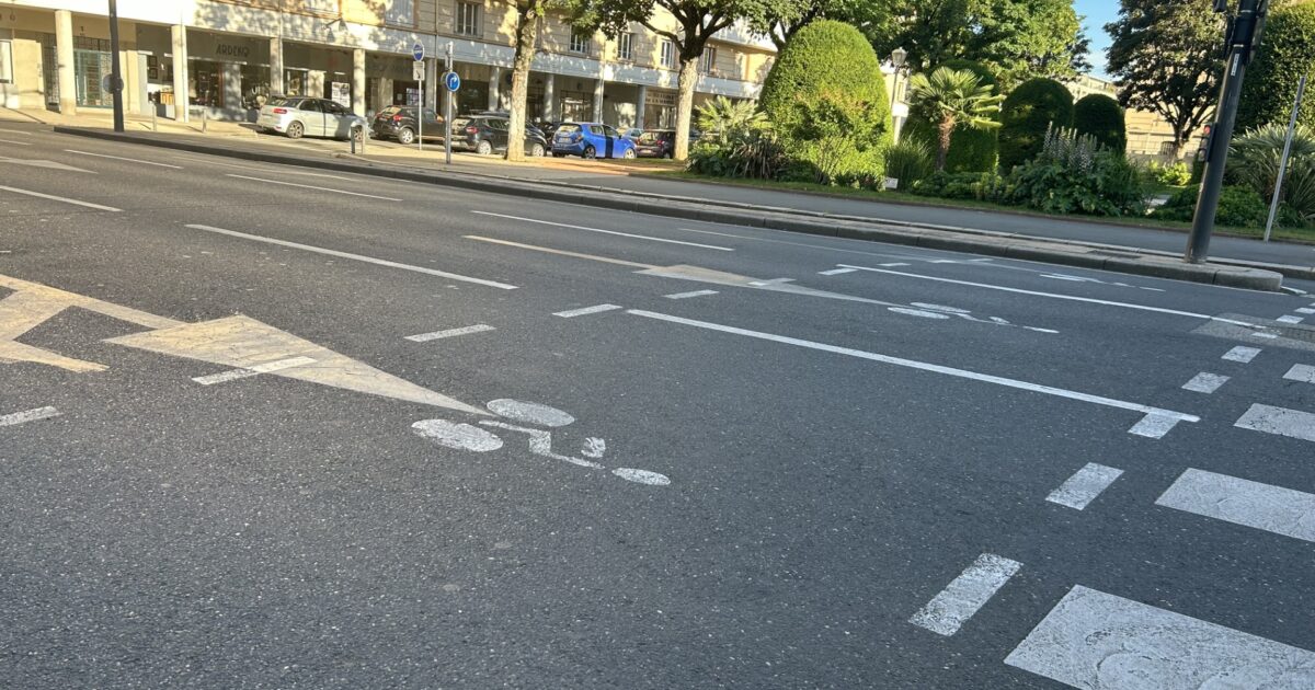 Photo des sas cycliste sur les arrêts de feux tricolores