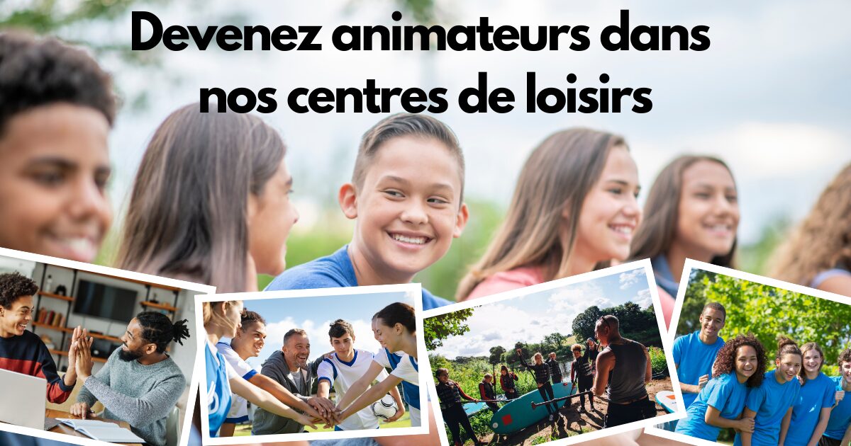 Affiche pour le recrutement des animateurs dans nos centres de loisirs