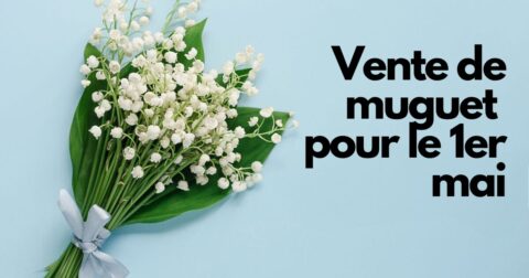 Photo d'illustration pour le muguet. Texte : Vente de muguet