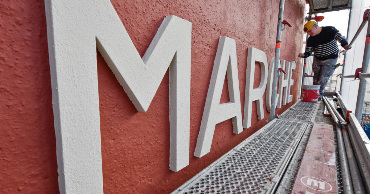 Photo du Marché Couvert, encore en rénovation