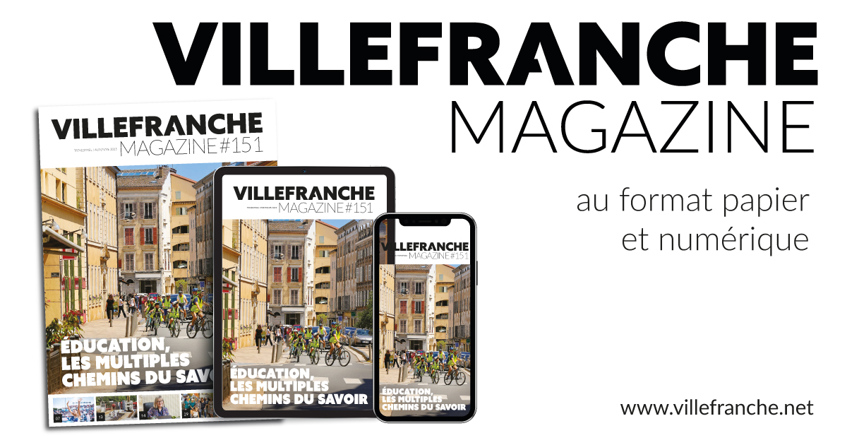 Visuel d'illustration. Texte : Villefranche Magazine au format papier et numérique test-wikit-bot.dev.inovawork.net